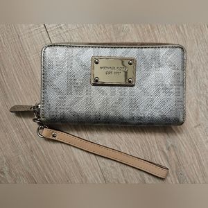 Silver michael kors wristlet wallet